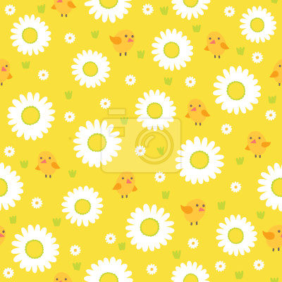 Papier peint à motif  Champ de camomille