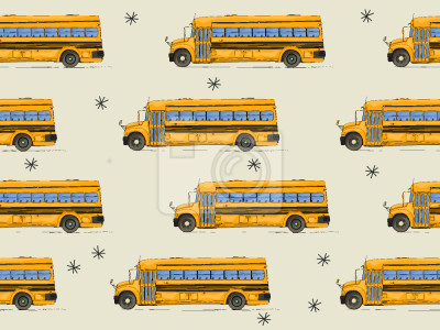 Papier peint à motif  Changement de nuit d'autobus scolaire