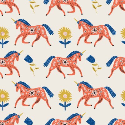 Papier peint à motif  Chevaux à motifs de style bohème