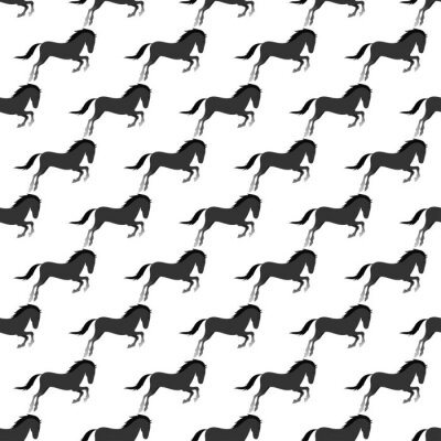 Papier peint à motif  Chevaux de graphite dans un saut