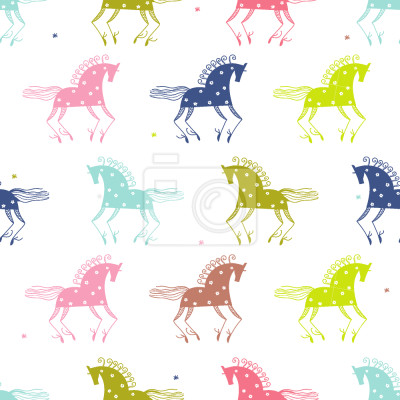 Papier peint à motif  chevaux sauvages
