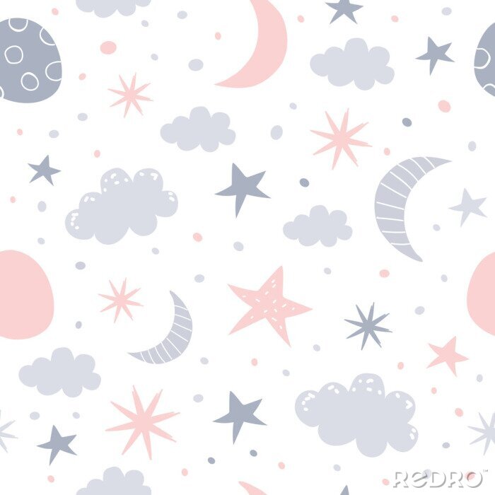 Papier peint à motif  Ciel nocturne pastel