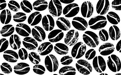 Papier peint à motif  Coffee Beans on White Background. Vector Abstract Seamless  Pattern.
