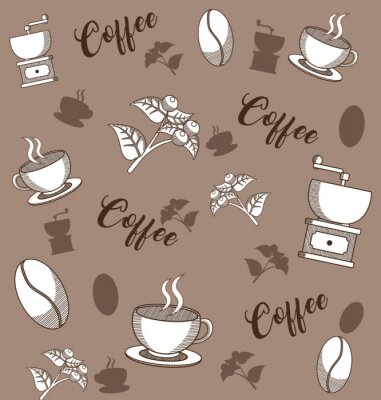 Papier peint à motif  Coffee pattern background