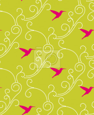 Papier peint à motif  colibri