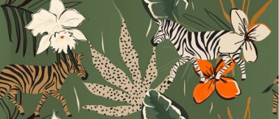 Collage d'animaux de safari dans un style moderne