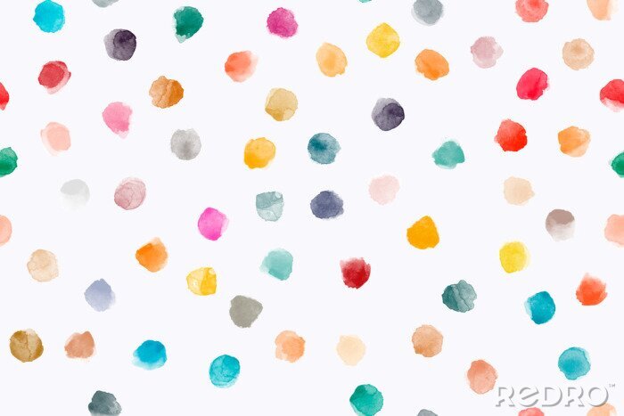 Papier peint à motif  Color, abstract, diverse seamless pattern with colorful watercolor stains made in vector