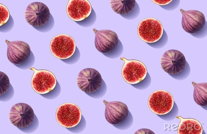 Papier peint à motif  Colorful fruit pattern of fresh figs