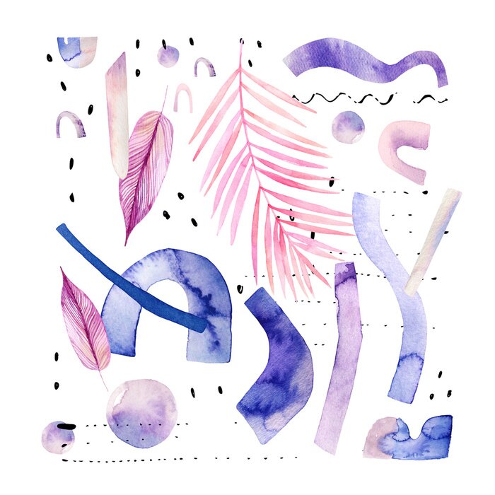 Papier peint à motif  Composition aquarelle abstraite