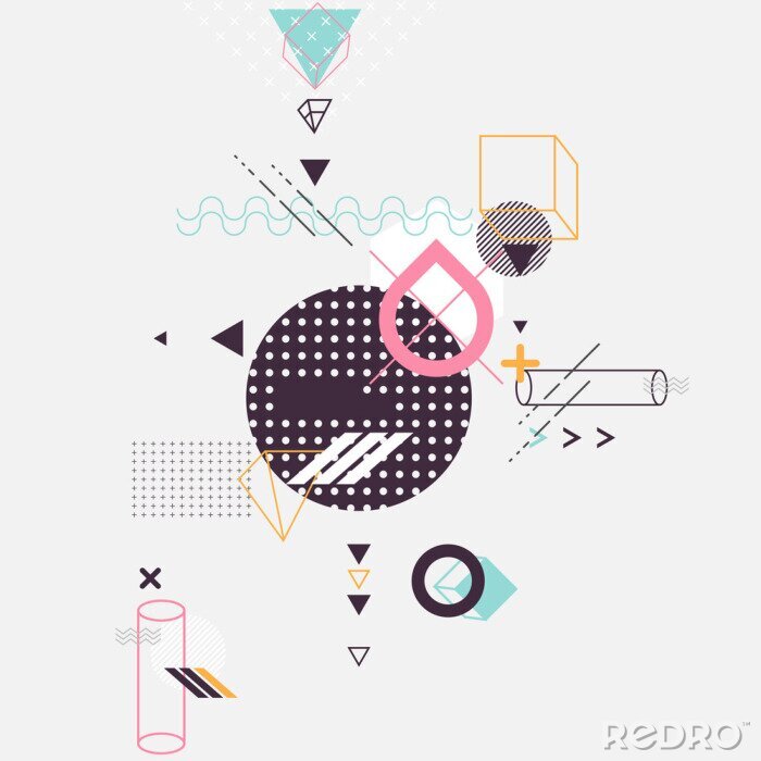 Papier peint à motif  Composition de figures géométriques