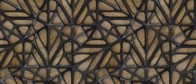 Papier peint à motif  Construction abstraite en bois