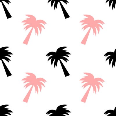 Papier peint à motif  Contours noirs et roses des arbres