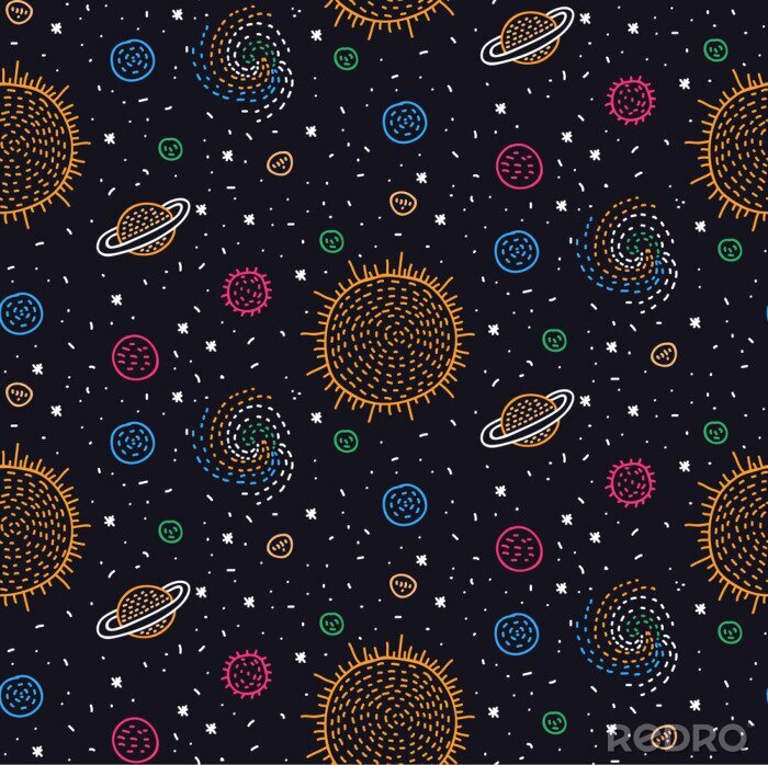 Papier peint à motif  Cosmos outer space doodles seamless vector pattern