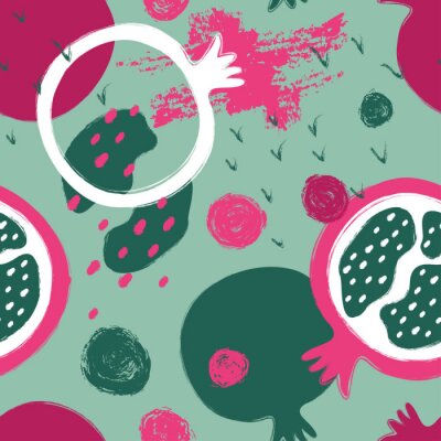 Papier peint à motif  Couleurs abstraites des fruits de grenade