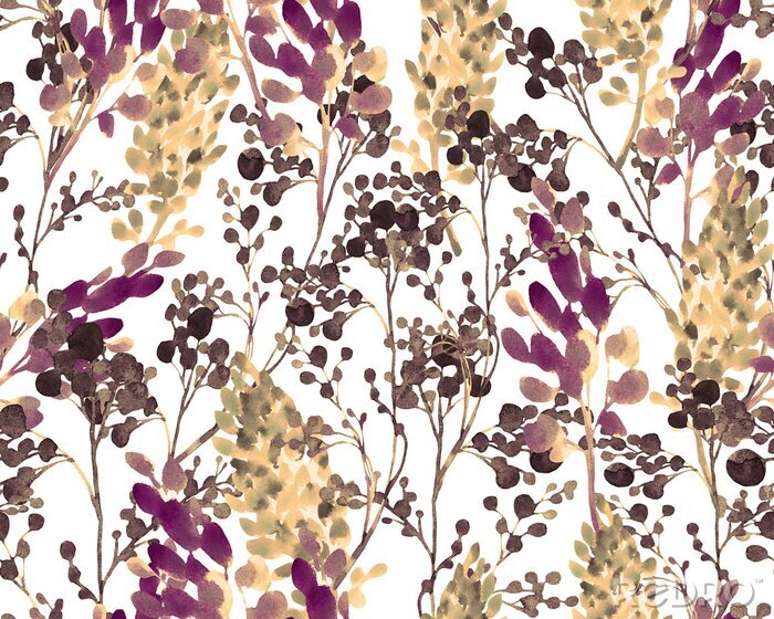 Papier peint à motif  Couleurs des fourrés des champs d'automne