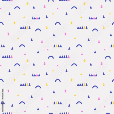 Papier peint à motif  Couleurs rétro memphis