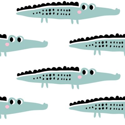 Papier peint à motif  Crocodiles de conte de fées
