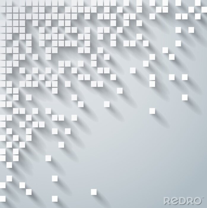 Papier peint à motif  Cubes sur fond gris 3D