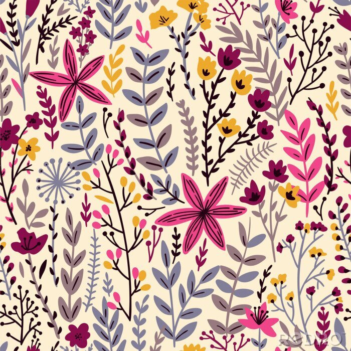 Papier peint à motif  Cute Floral seamless pattern with tiny flower