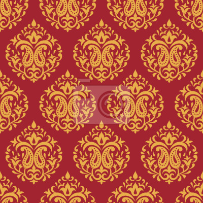 Papier peint à motif  damas indiennes