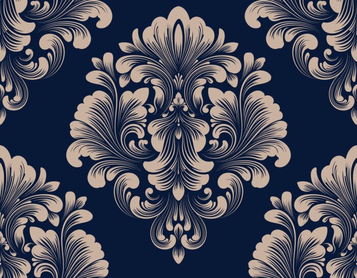 Papier peint à motif  Damas royal