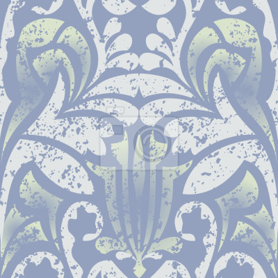 Papier peint à motif  Damasko Bleu