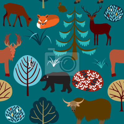 Papier peint à motif  Dans la forêt