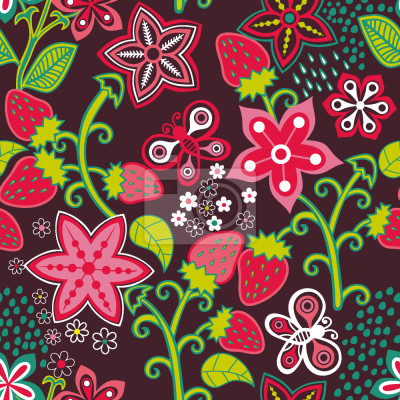 Papier peint à motif  Dans Mamans Strawberry Paradise