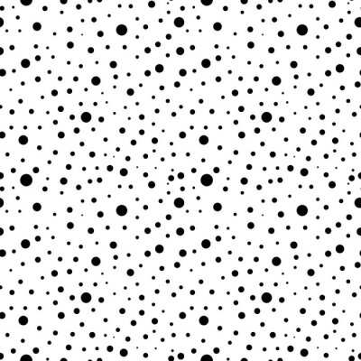 Papier peint à motif  Décoration blanche avec des points noirs de différentes tailles
