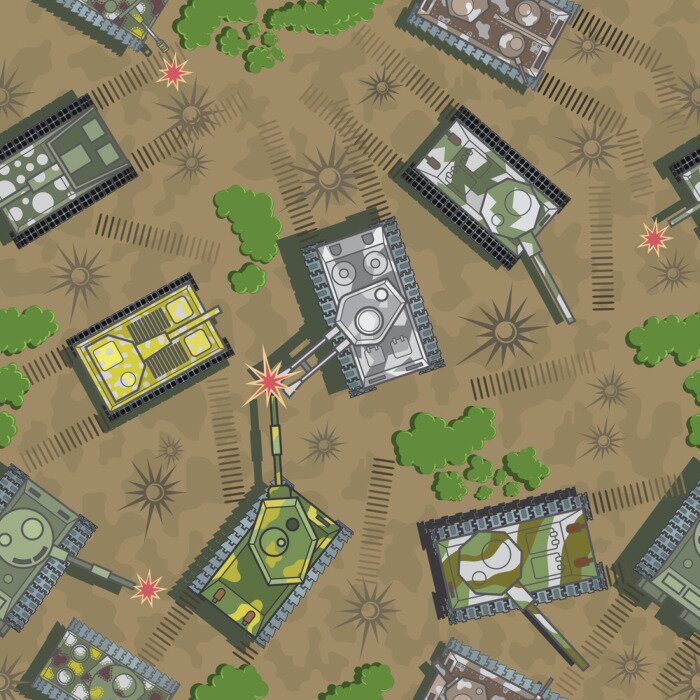 Papier peint à motif  Des chars sur le champ de bataille