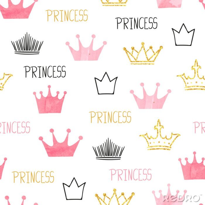 Papier peint à motif  Des couronnes de princesses