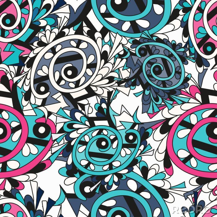 Papier peint à motif  Des ornements en couleurs pour jeunes