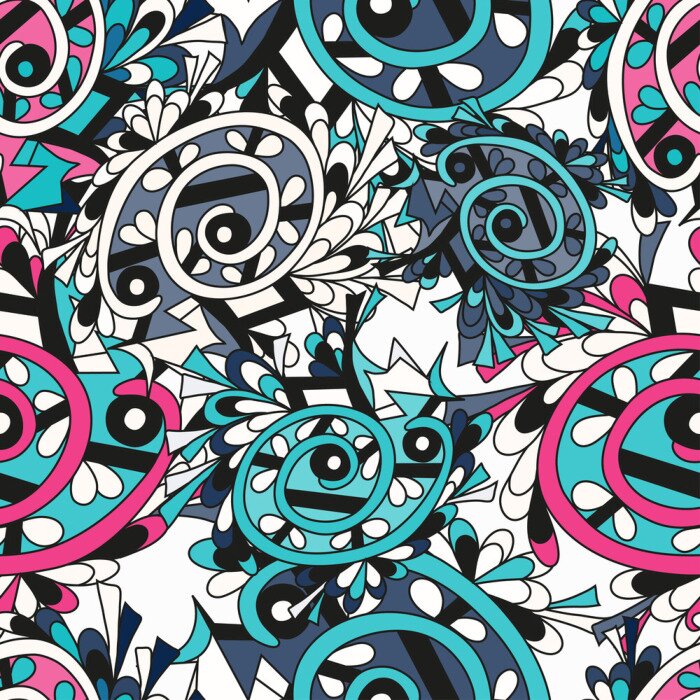 Papier peint à motif  Des ornements en couleurs pour jeunes