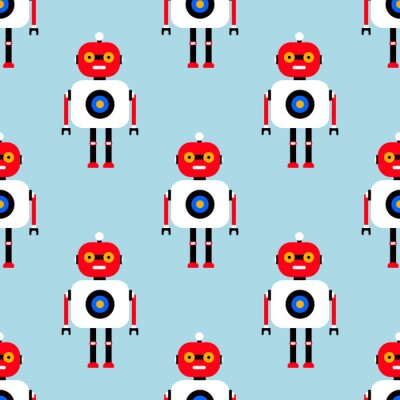 Papier peint à motif  Des robots colorés