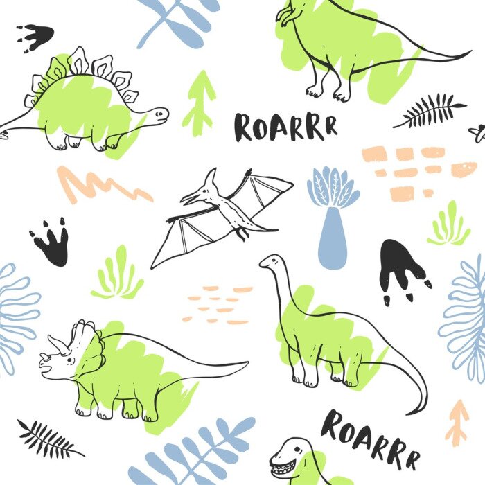 Papier peint à motif  Des traces de dinosaures