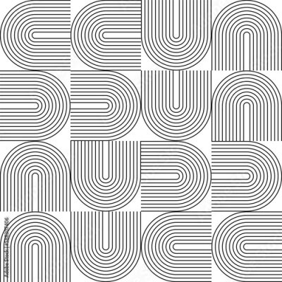 Papier peint à motif  Dessin au trait moderne géométrique