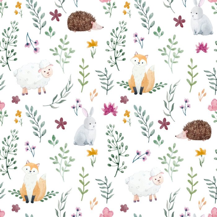 Papier peint à motif  Dessin d'aquarelle pour les enfants