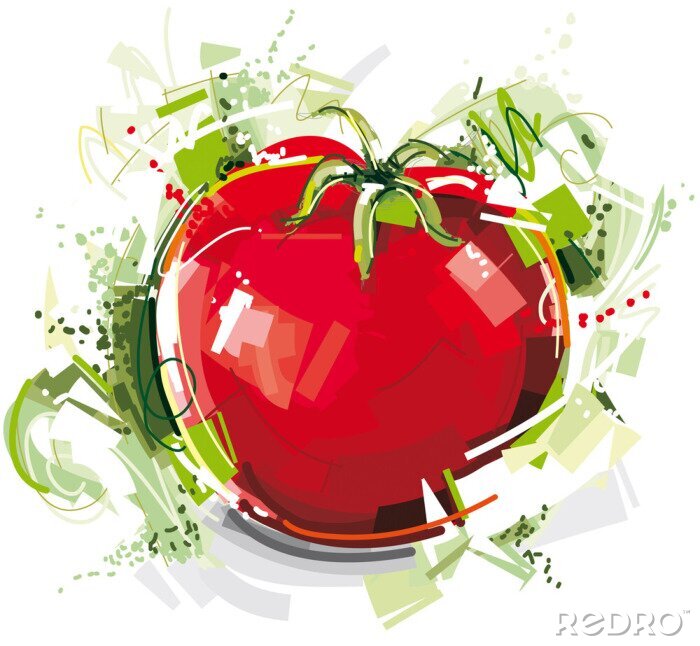 Papier peint à motif  Dessin d'une tomate