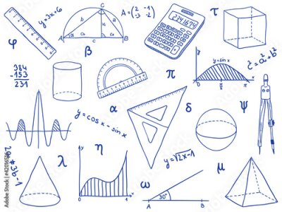 Dessin mathématique avec motifs et figures