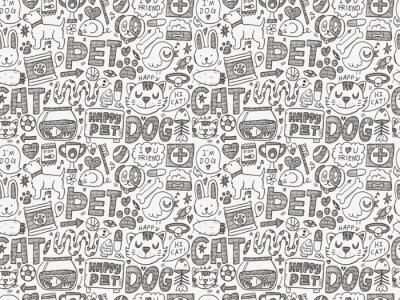 Papier peint à motif  Dessins d'animaux