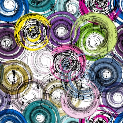 Papier peint à motif  Dessins de cercles colorés