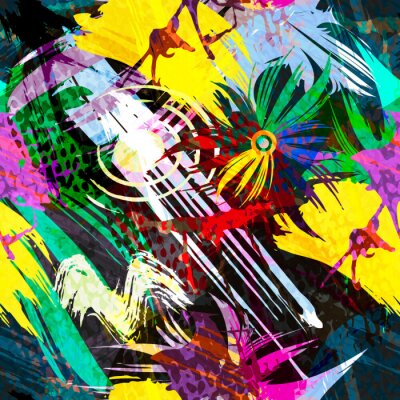 Papier peint à motif  Dessins et graffitis pop art colorés