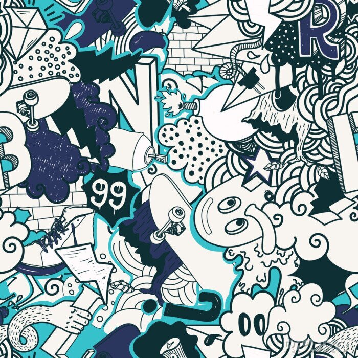 Papier peint à motif  Dessins muraux à la mode