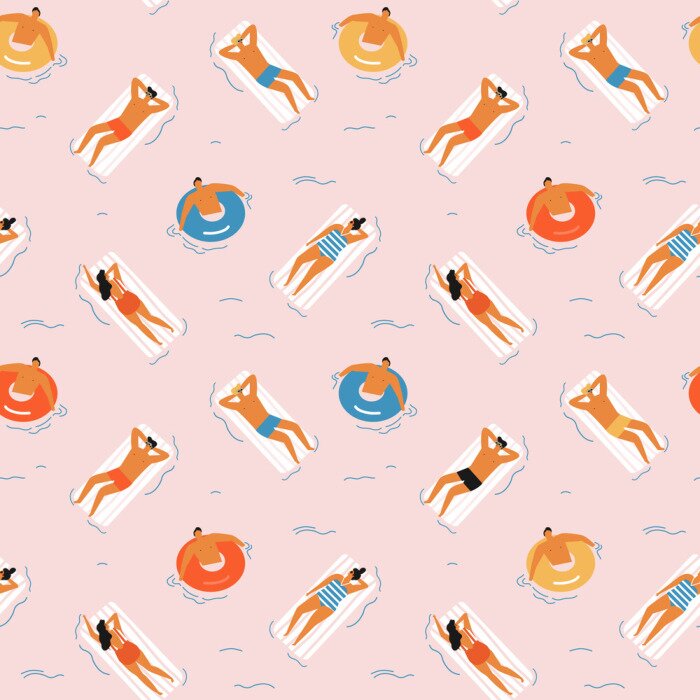 Papier peint à motif  Détendez-vous dans la piscine