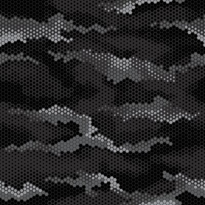 Digital geomteric hexagon camouflage stealth pattern