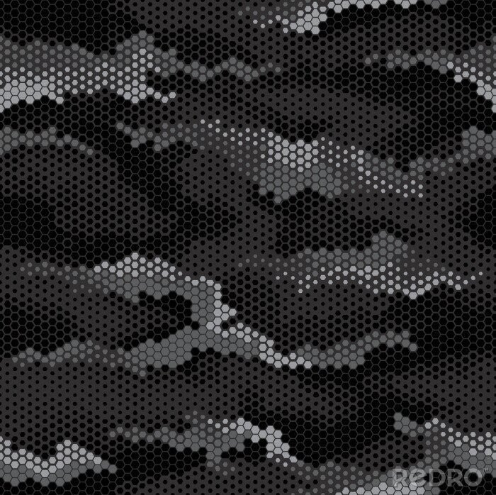 Papier peint à motif  Digital geomteric hexagon camouflage stealth pattern