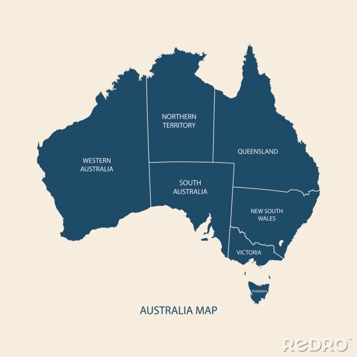 Papier peint à motif  Division de l'Australie en régions