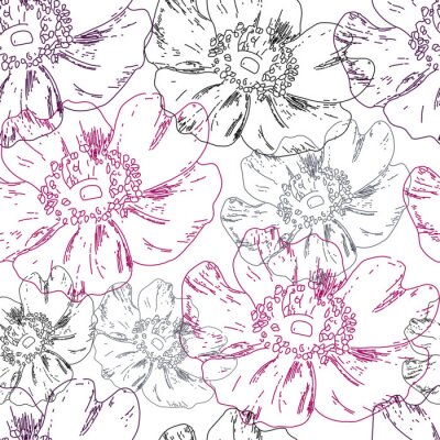 Papier peint à motif  dogrose modèle sans couture