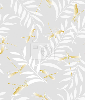 Papier peint à motif  Dragon d'or