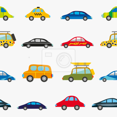 Papier peint à motif  Drôles VOITURES